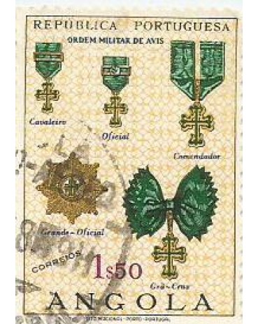 ANGOLA CONDECORAÇÃO ORDEM MILITAR DE AVIS 1967 CARIMBADO 9875